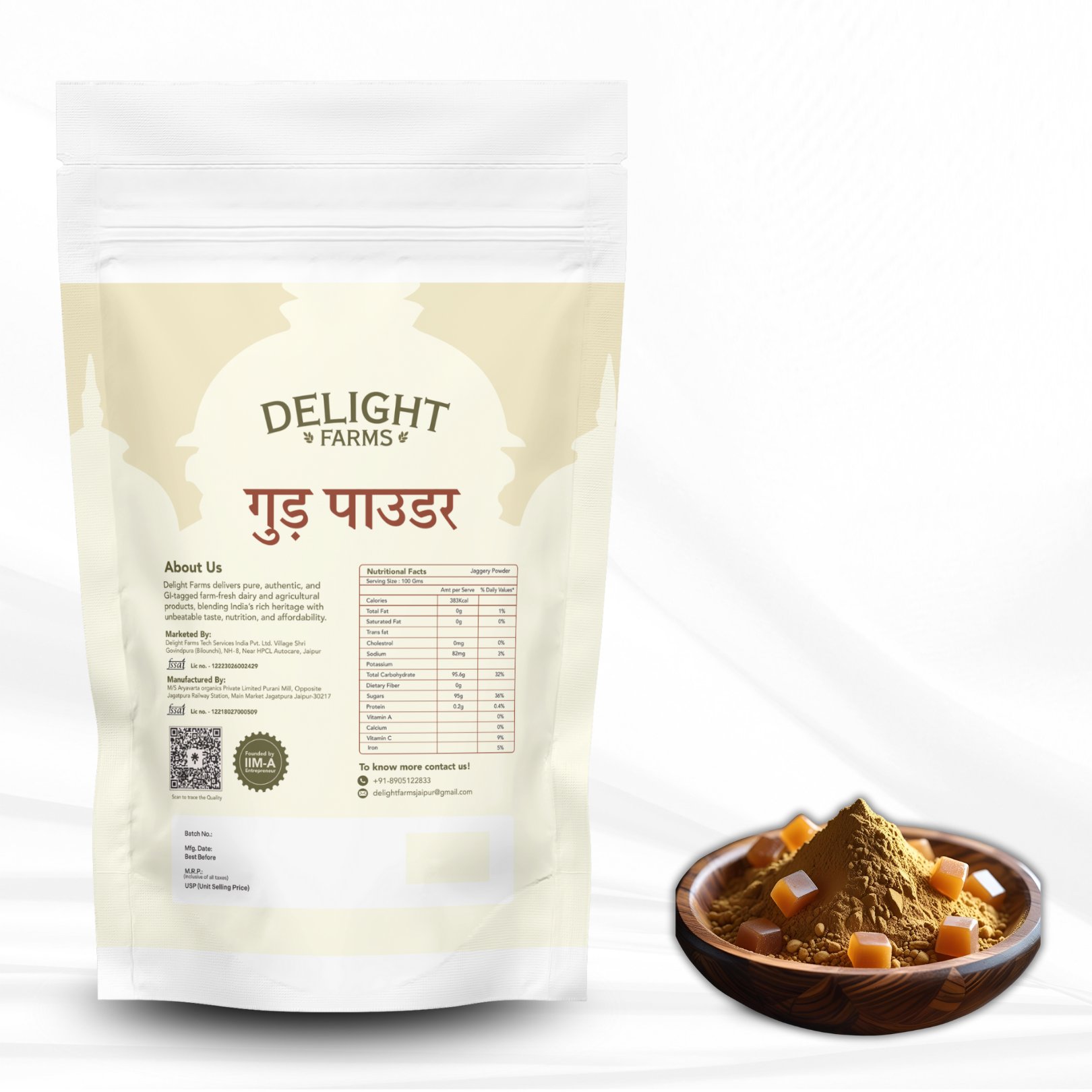 Unrefined Jaggery Powder Delight Farms