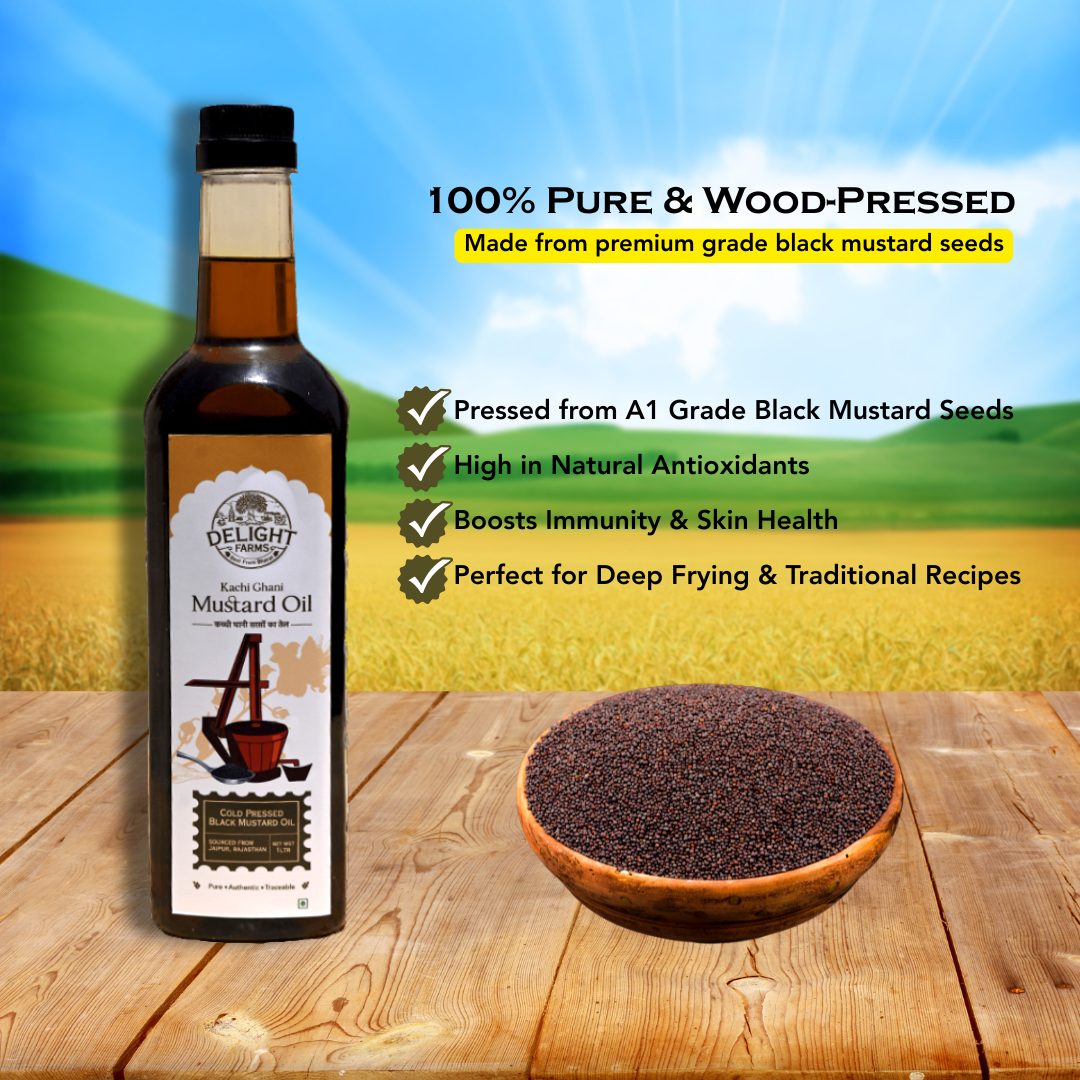 Cold Pressed Black Mustard Oil Delight Farms